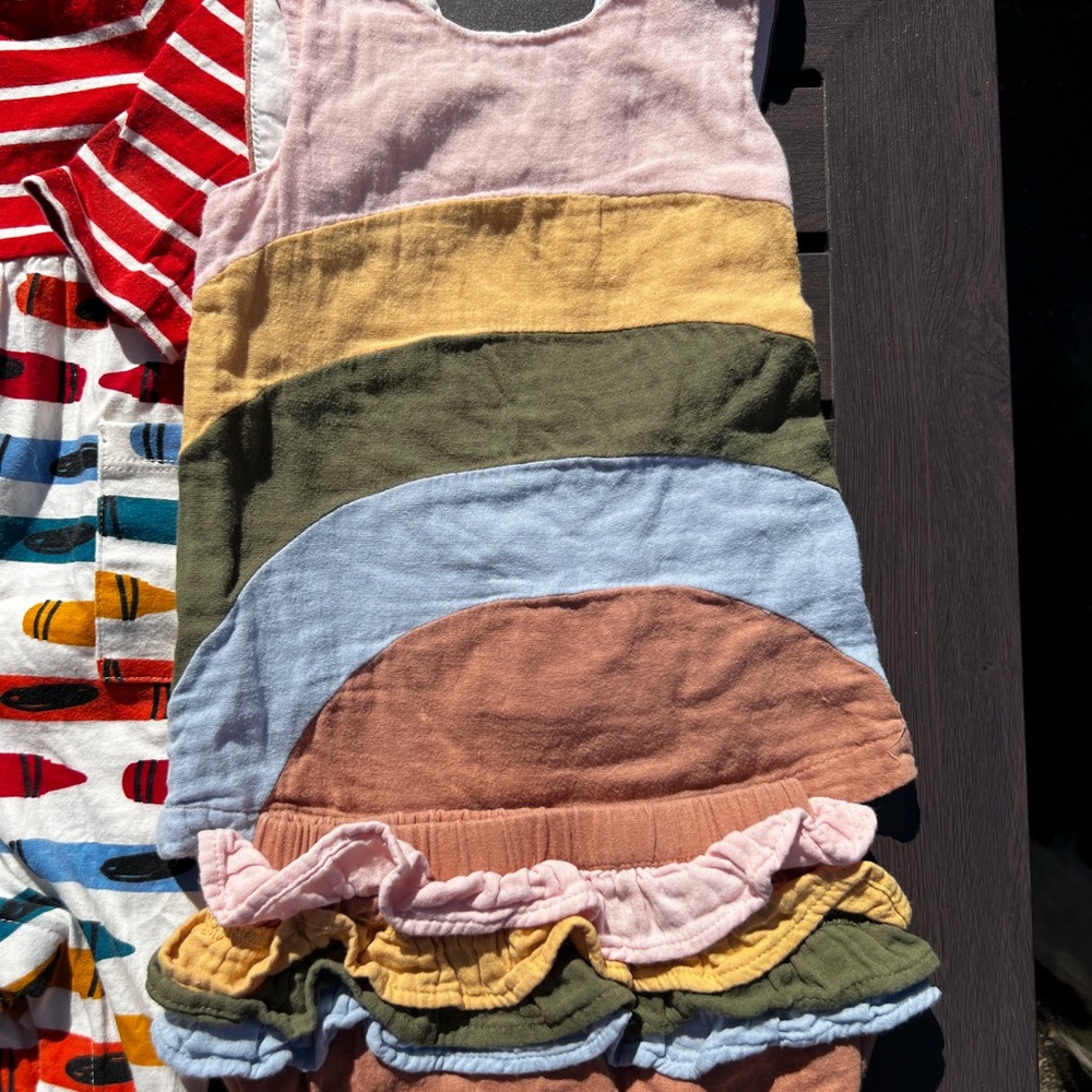 Hanna Andersson Set Lot 3-6 Months Dress Romper Pants Llama Crayons - Picture 5 of 6